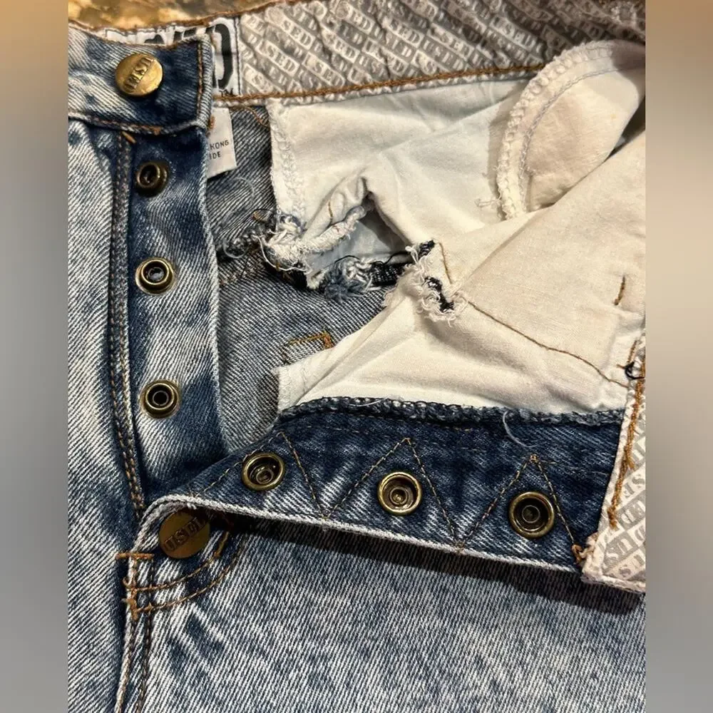 Vintage USED Acid Washed Jeans Snap Close Fly in Womens Size 30 Zipper Ankles - Picture 5 of 10